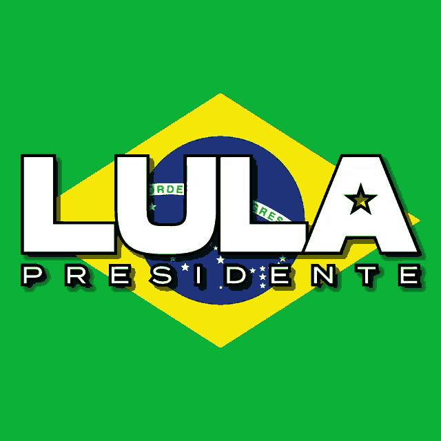 a lula presidente logo with a brazilian flag
