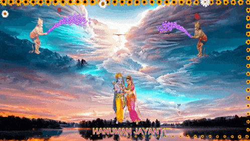 hanuman jayanti is written on the bottom of a picture