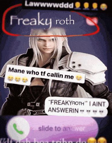 a picture of a video game character with the name freaky roth on the top