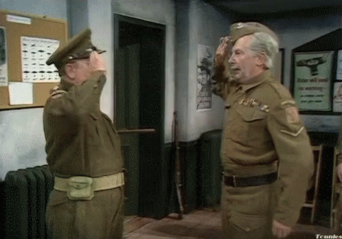 Salute Spin Dad'S Army GIF - Salute Spin Fast Turn GIFs