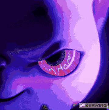 a close up of a person 's eye with the word kapwing on the bottom right