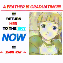 a poster that says a feather is graduating