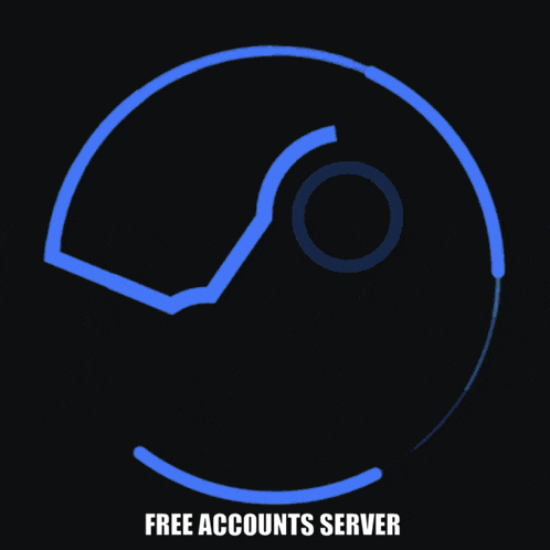 a steam logo with the words free accounts server underneath it