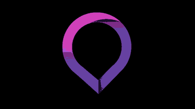 a detroit logo with a pink and purple heart in the middle