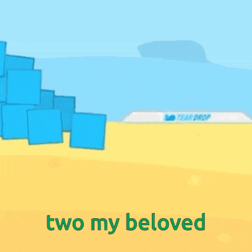 a cartoon character with the words two my beloved