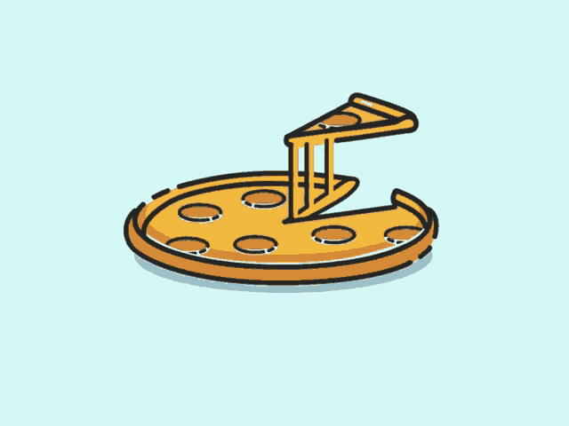 a bowl of pizza with a slice missing