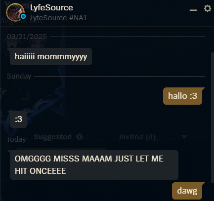 a screenshot of a conversation between lyfesource and someone else