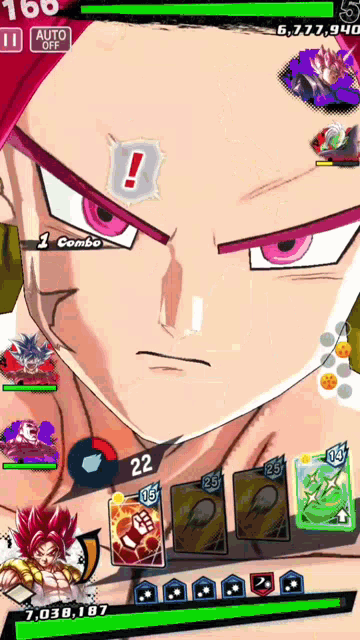 a screenshot of a video game with a character named gohan