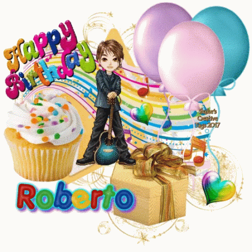 Happy Birthday Roberto Birthday Balloons GIF