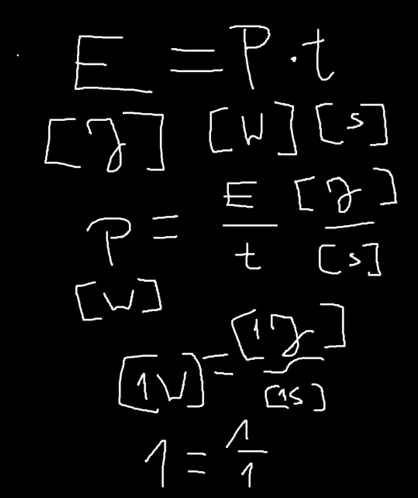 e = p t is written in white chalk on a blackboard