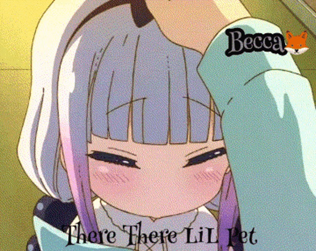 a picture of a girl with the words there there lil pet