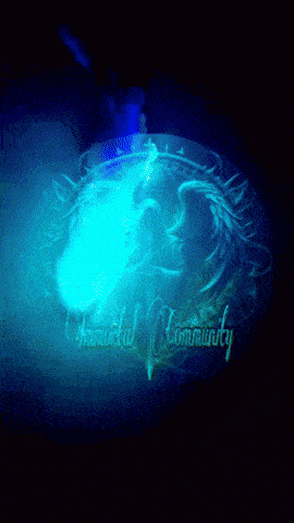 a blue background with the words global community written on it