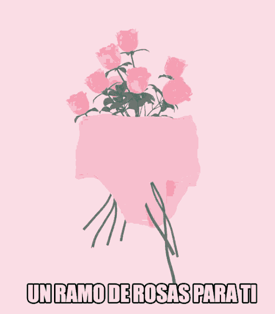 a pink diaper filled with pink roses and the words un ramo de rosas para ti below it