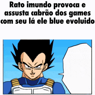 a cartoon character with a speech bubble that says rato imundo provoca e assusta cabrao dos games