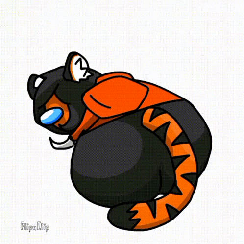 a cartoon drawing of a tiger laying down with the word flipaclip below it