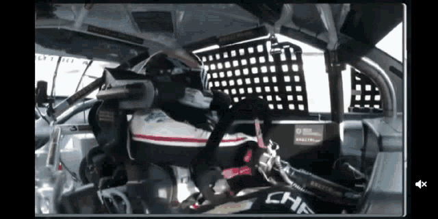 the inside of a race car with the word chee on the side