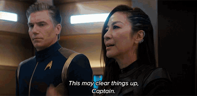 This May Clear Things Up Captain Michelle Yeoh GIF - This May Clear Things Up Captain Michelle Yeoh Anson Mount GIFs