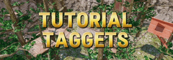 a sign that says tutorial taggets with a treehouse in the background