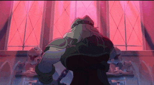 a cartoon character with a beard and chains around his neck