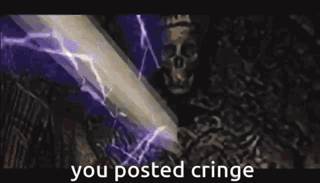 a picture of a light with the words you posted cringe