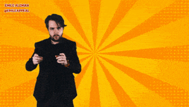 a man is holding a fireball in front of him and the name emile aleman is on the bottom