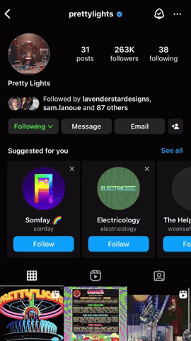 a screenshot of prettylights ' instagram page