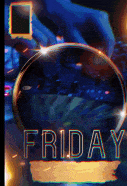 a poster that says friday on it with a dj in the background