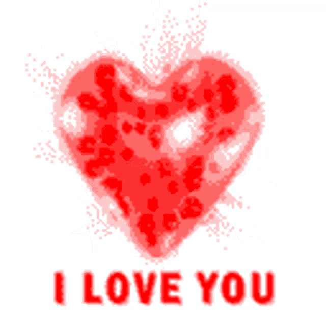 a red heart with the words " i love you " written below it