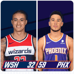 two basketball players one from the wizards and one from the suns