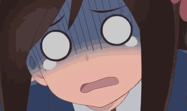 a close up of a cartoon character making a surprised face