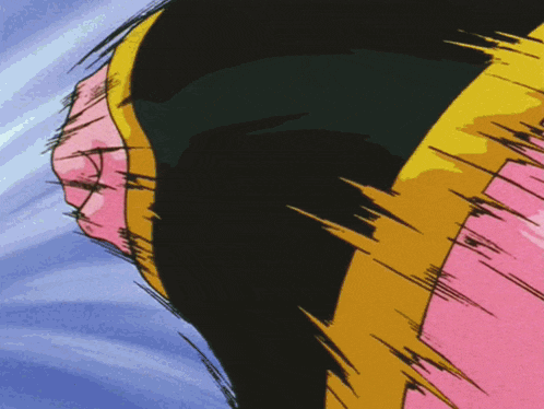 a close up of a cartoon character 's face with a yellow border