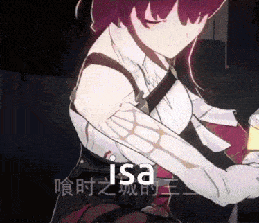 a cartoon girl with the name isa on the bottom right
