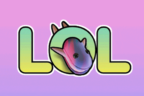 a rainbow colored lol logo with a unicorn in the middle