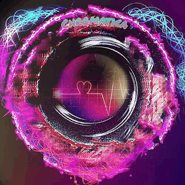 a purple circle with the word chromatica written on it