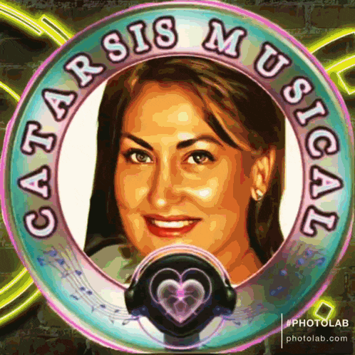 a picture of a woman in a circle with the words catarsis musical