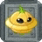 a cartoon illustration of a yellow pumpkin with a green stem and eyes .