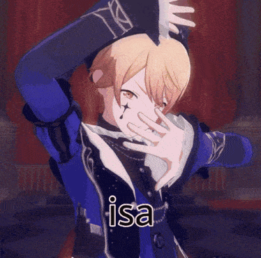 a cartoon character with the word isa on the bottom right