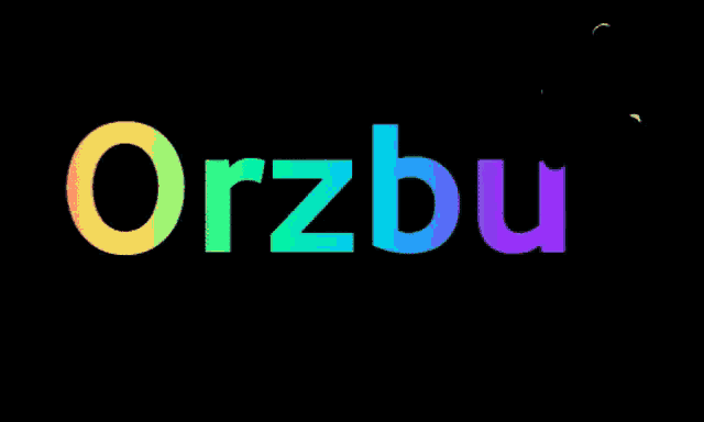 the word orzbu is written in rainbow colors