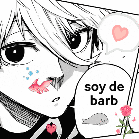 a black and white drawing of a girl with a fish in her mouth and the words soy de barb