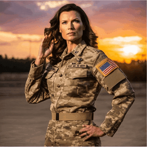 a woman in a military uniform has a patch on her sleeve that says u.s. army