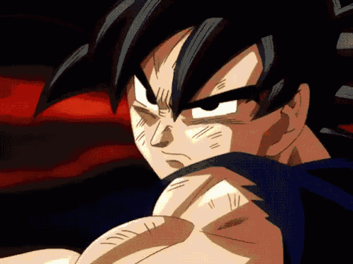 a close up of a dragon ball z character 's face