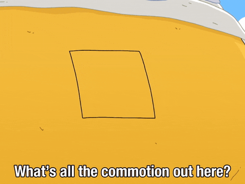 a cartoon of a man sticking his head out of a hole with the words what 's all the commotion out here