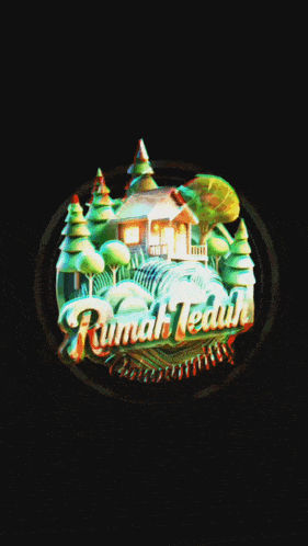 a picture of a house surrounded by trees and the words rumah leduh