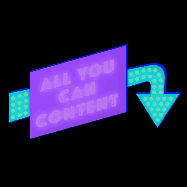 a neon sign that says all you can content on it