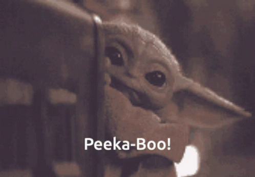 Baby Yoda Peeka Boo GIF - Baby Yoda Peeka Boo The Mandalorian GIFs