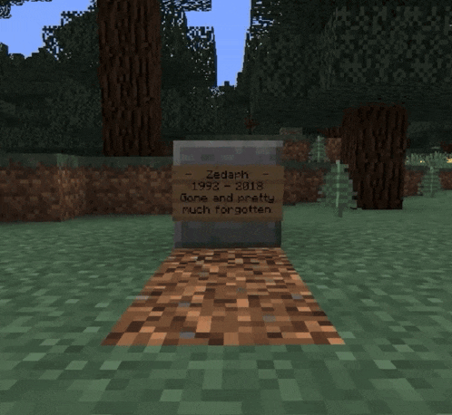 a minecraft character is laying in the grass with a sign that says ' a few blocks away ' on it
