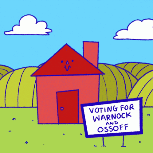 Voting For Warnock And Ossoff Lawn Sign GIF - Voting For Warnock And Ossoff Lawn Sign Jon Ossoff GIFs