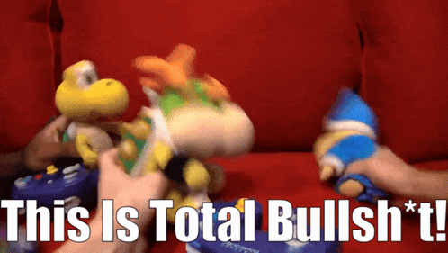 a person holding a stuffed animal with the words this is total bullsh * t