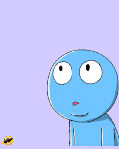 a cartoon character with a thinking face and the words iya kah
