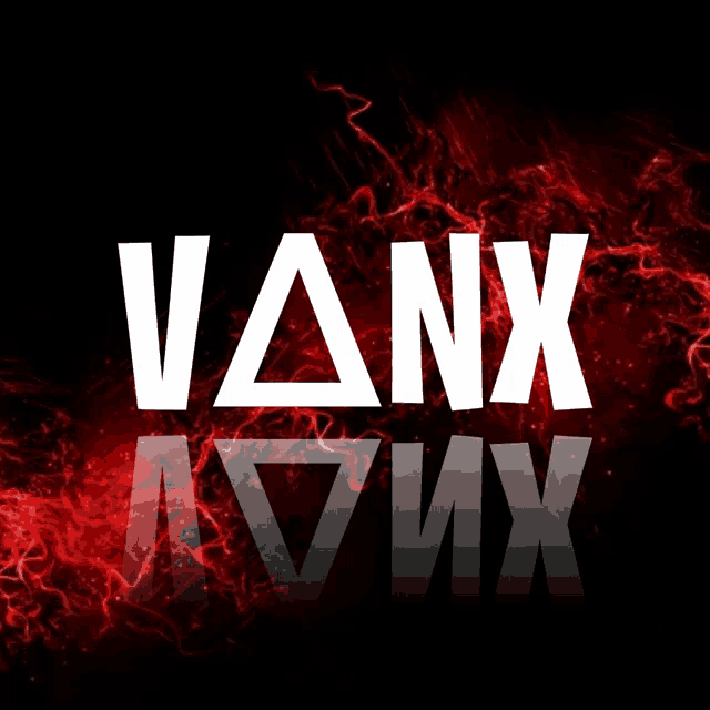 the name vanx is on a red background